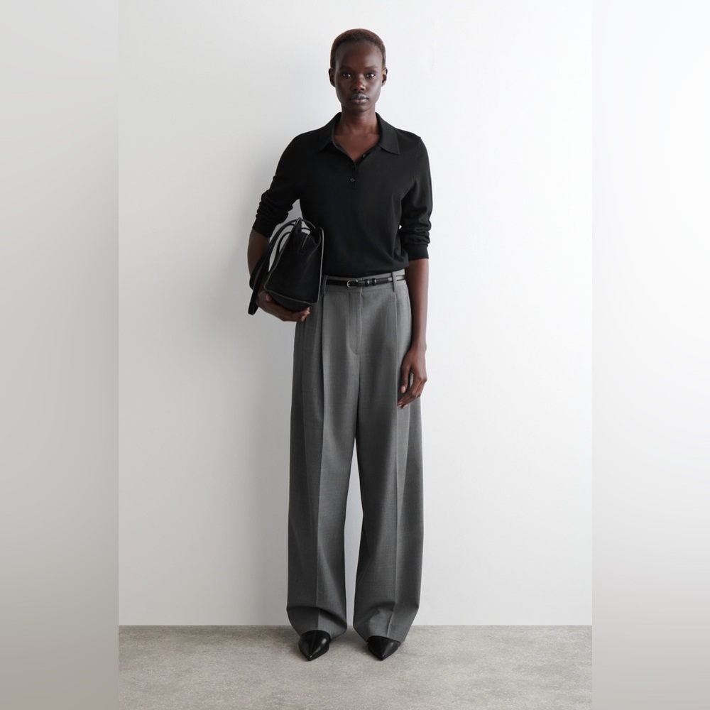 COS Women's Relaxed Twill Wide Leg Trousers